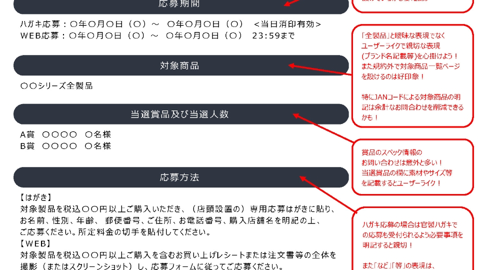 キャンペーン規約作成の手引き